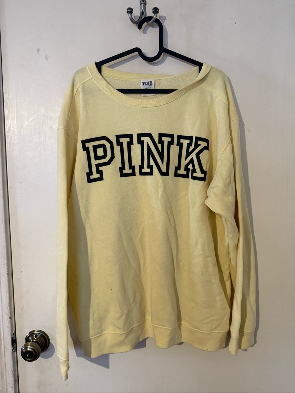 PINK Victoria's Secret Light Yellow Crewneck Sweatshirt